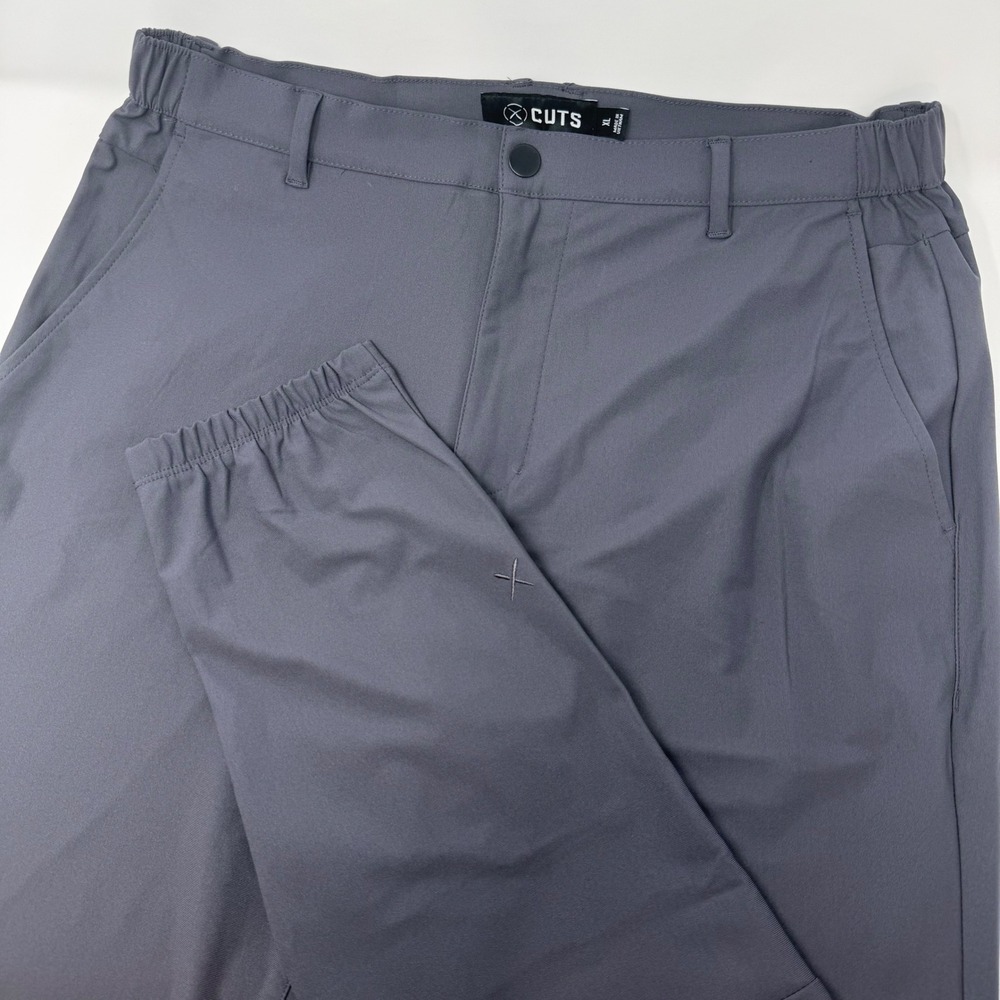 Cuts AO Jogger Mens XL Charcoal Grey Performance Tapered Pants Elastic Cuff